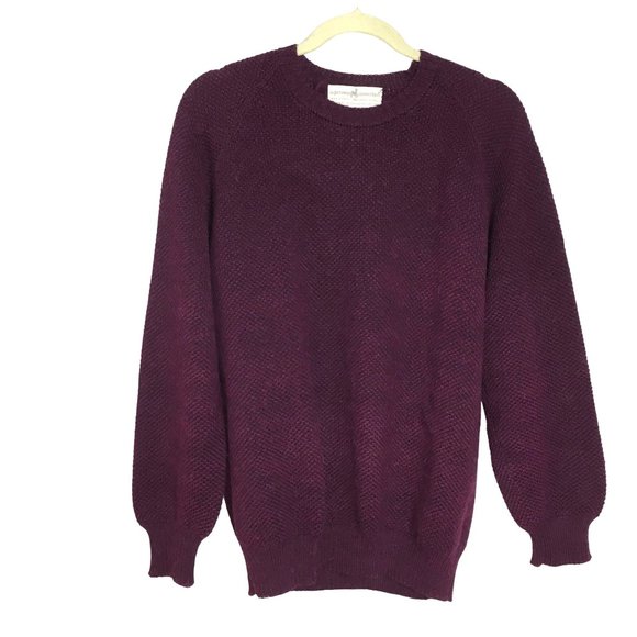 Peruvian Connection L 100% Alpaca Sweater Crew Neck Burgundy Peru - Picture 1 of 4